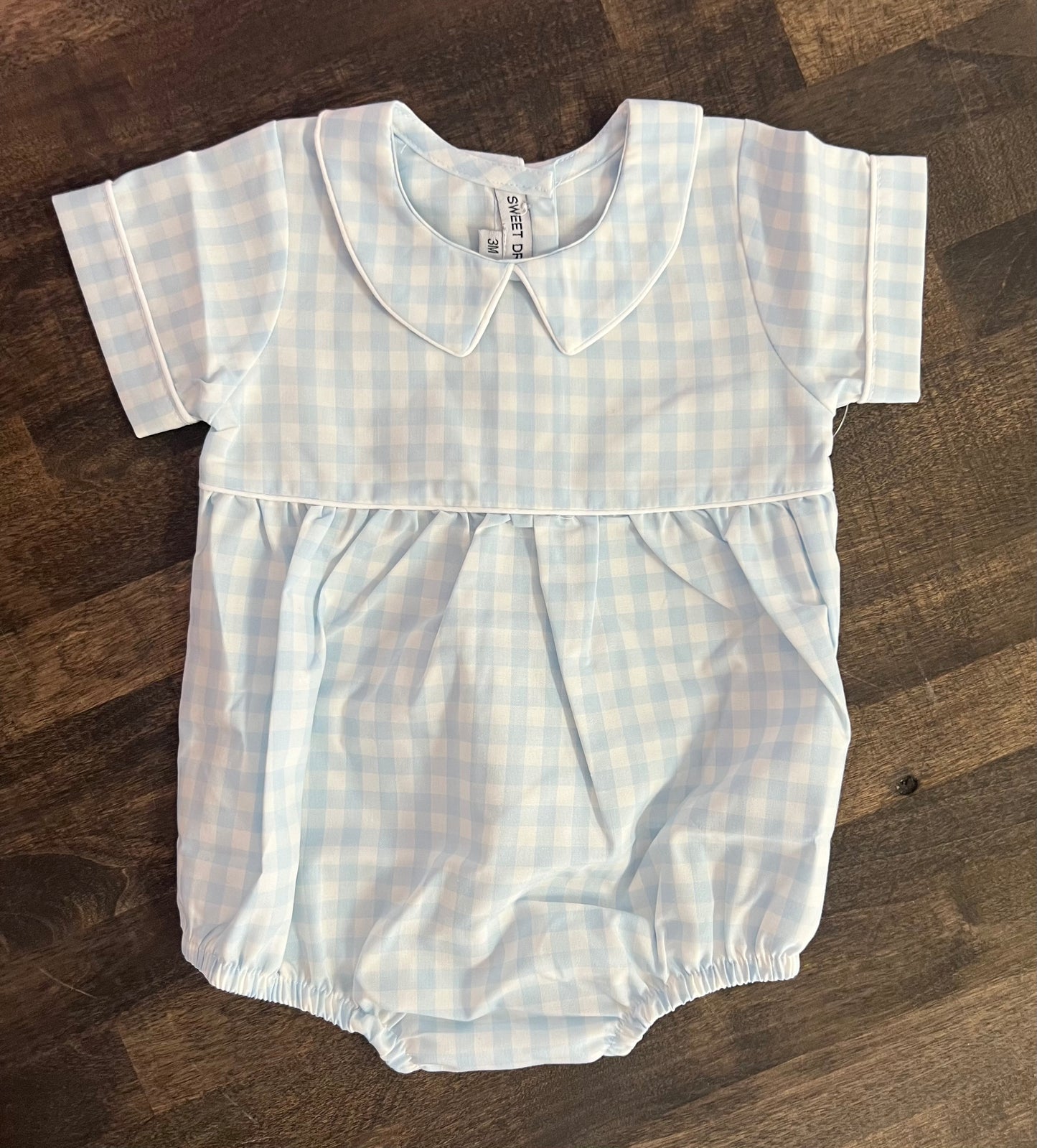 Light blue gingham bubble