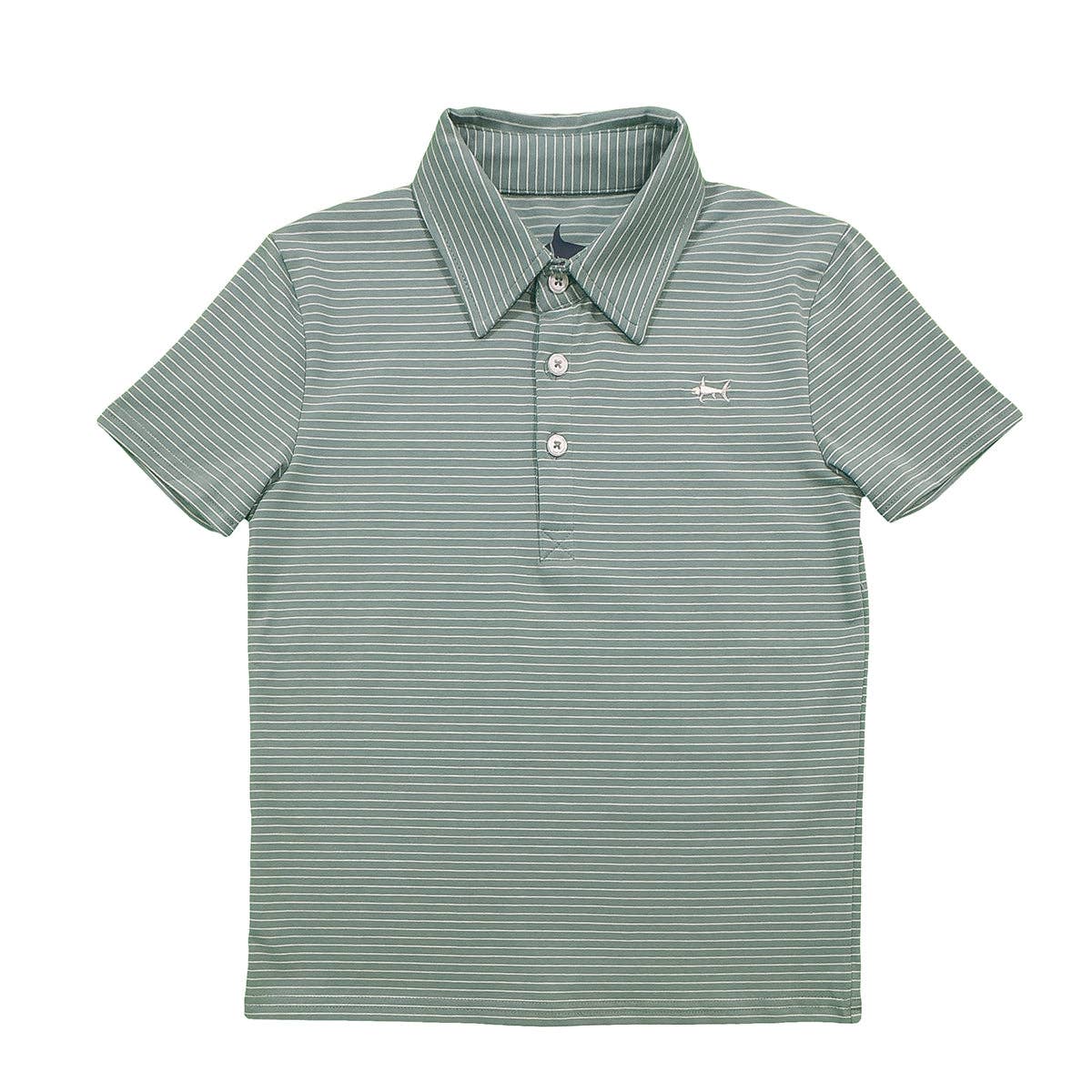 Banks Boys Performance Polo - Aqua/White Stripe
