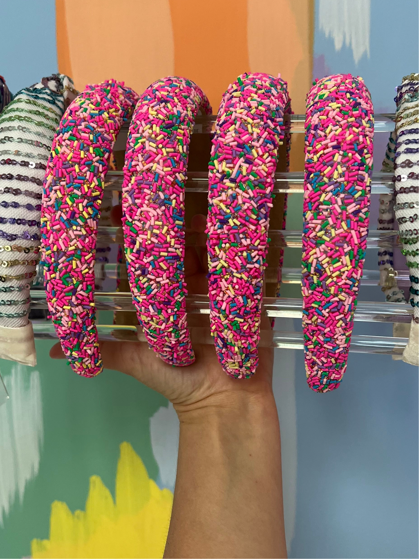 Pink sprinkle headband
