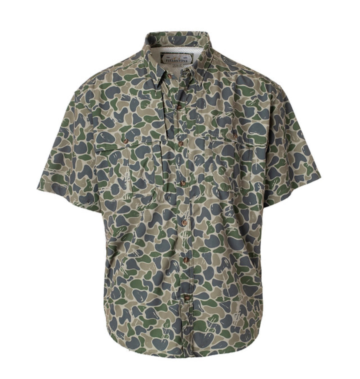 Youth backwoods camo button down