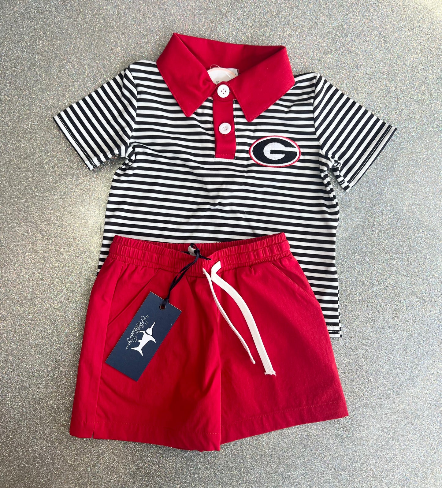 Red and black polo