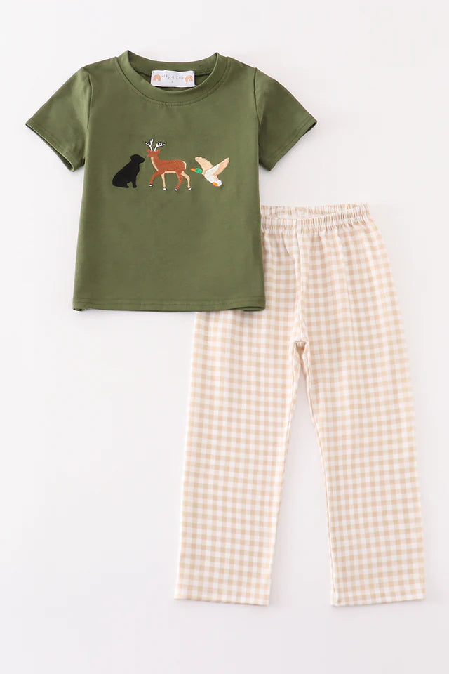 Gingham hunting boy set