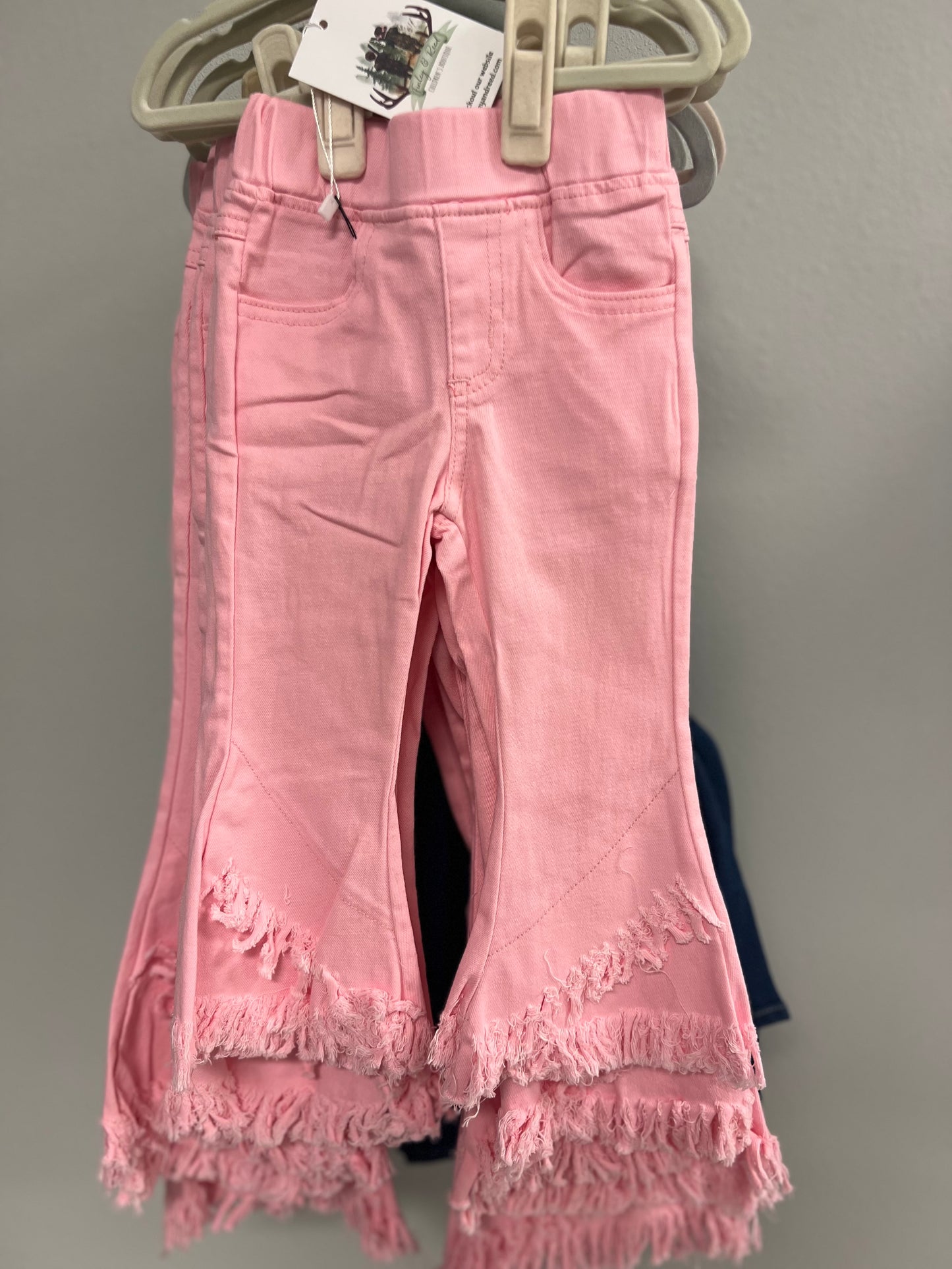 Pink flare pants