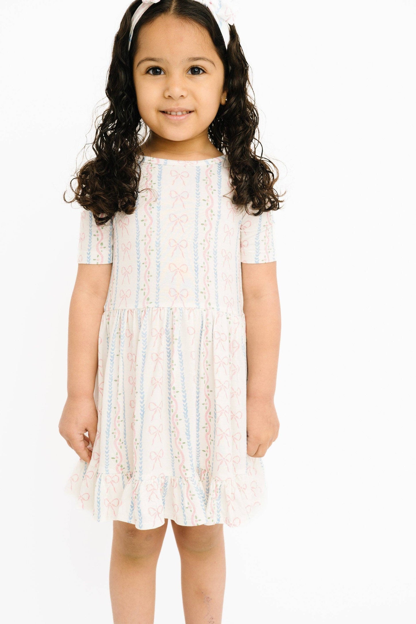 Dainty Bows Short Sleeve Bamboo Dress