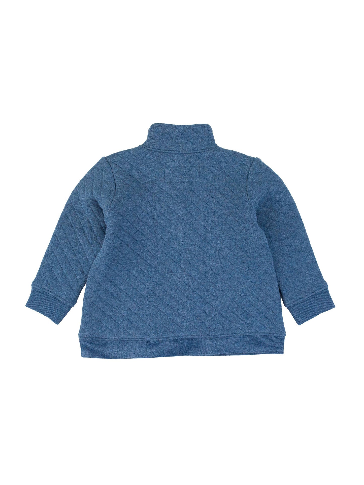 Boys Heather Indigo Quilted Quarter Snap Sweatshirt