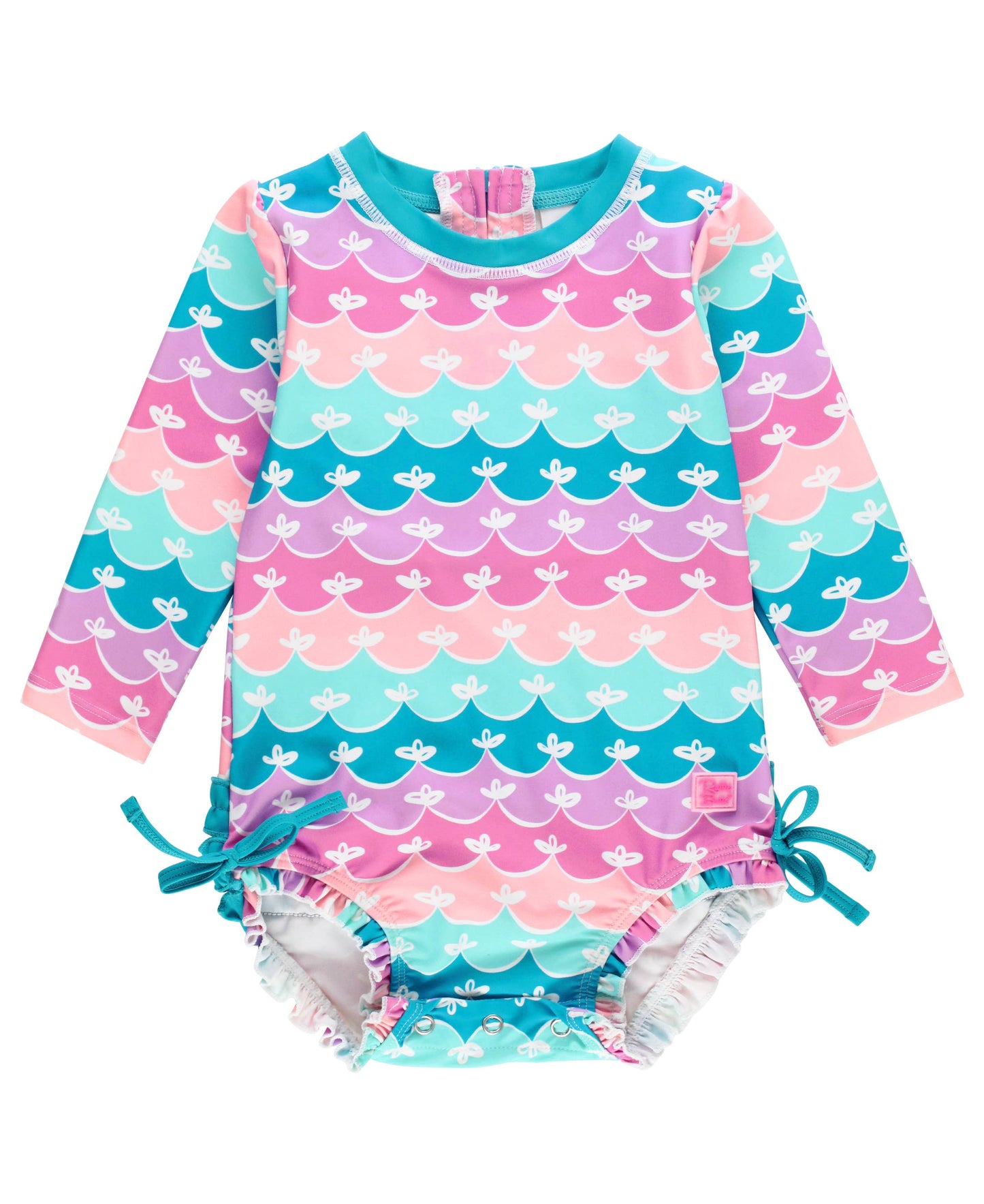 Baby Girls Mermaid Long Sleeve One Piece Rash Guard