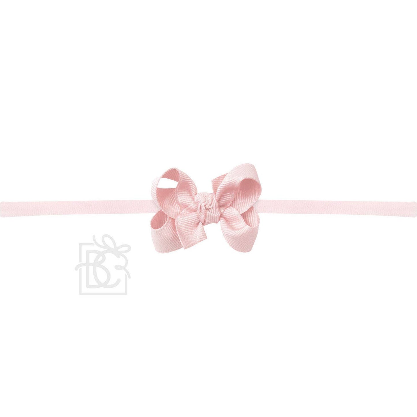 1/4" NYLON PANTYHOSE HEADBAND W/SIGNATURE GROSGRAIN BOW