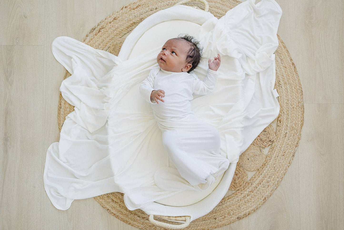 Cloud White Bamboo Knotted Gown