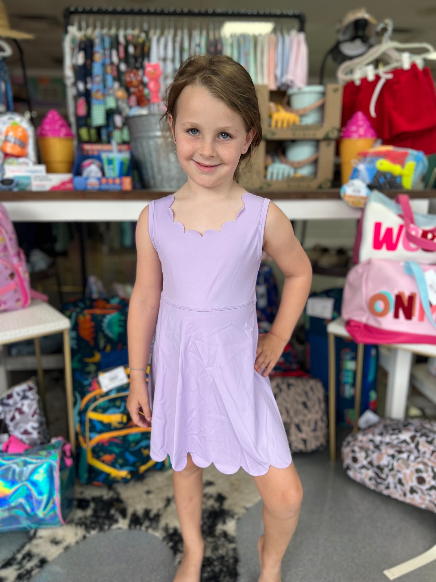 Purple active wear dress/with shorts