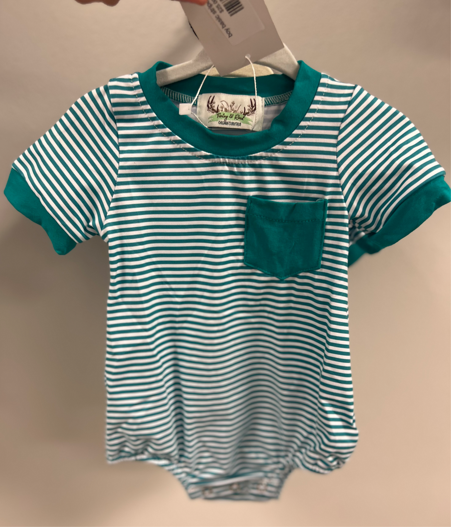 boy basic striped bubble teal