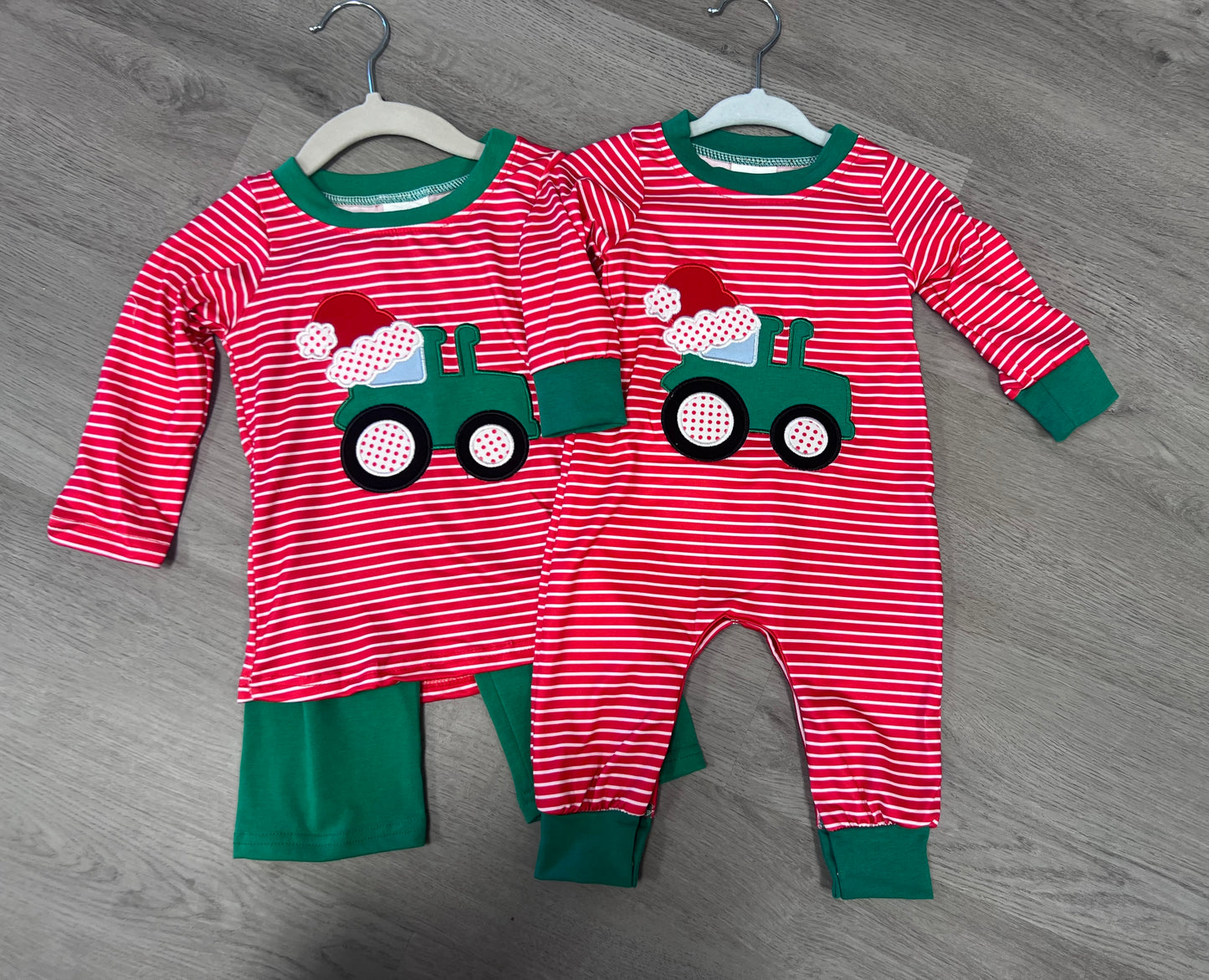 Christmas tractor romper