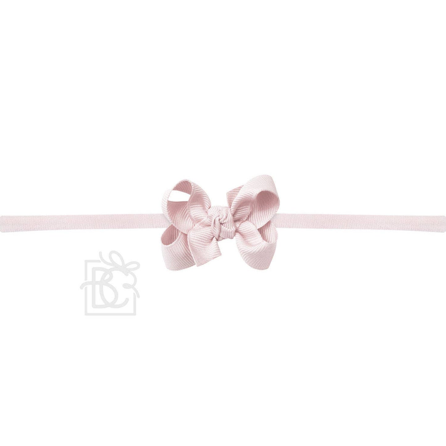 1/4" NYLON PANTYHOSE HEADBAND W/SIGNATURE GROSGRAIN BOW