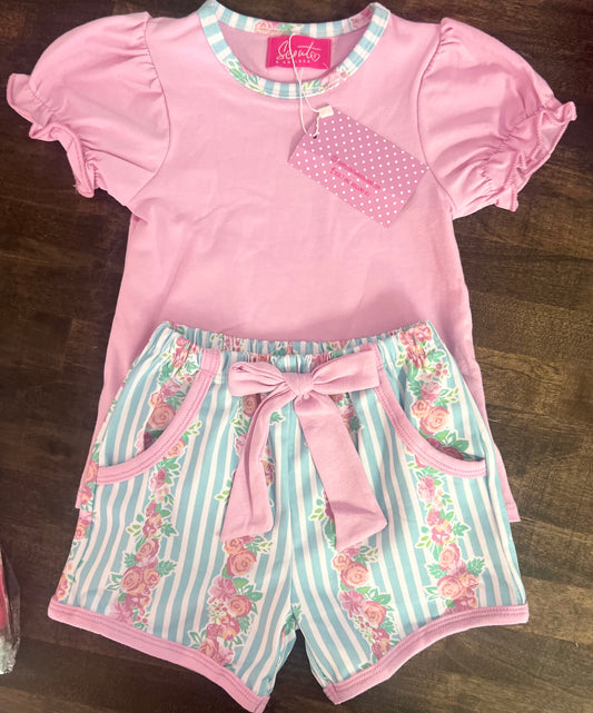 Caribbean floral short set