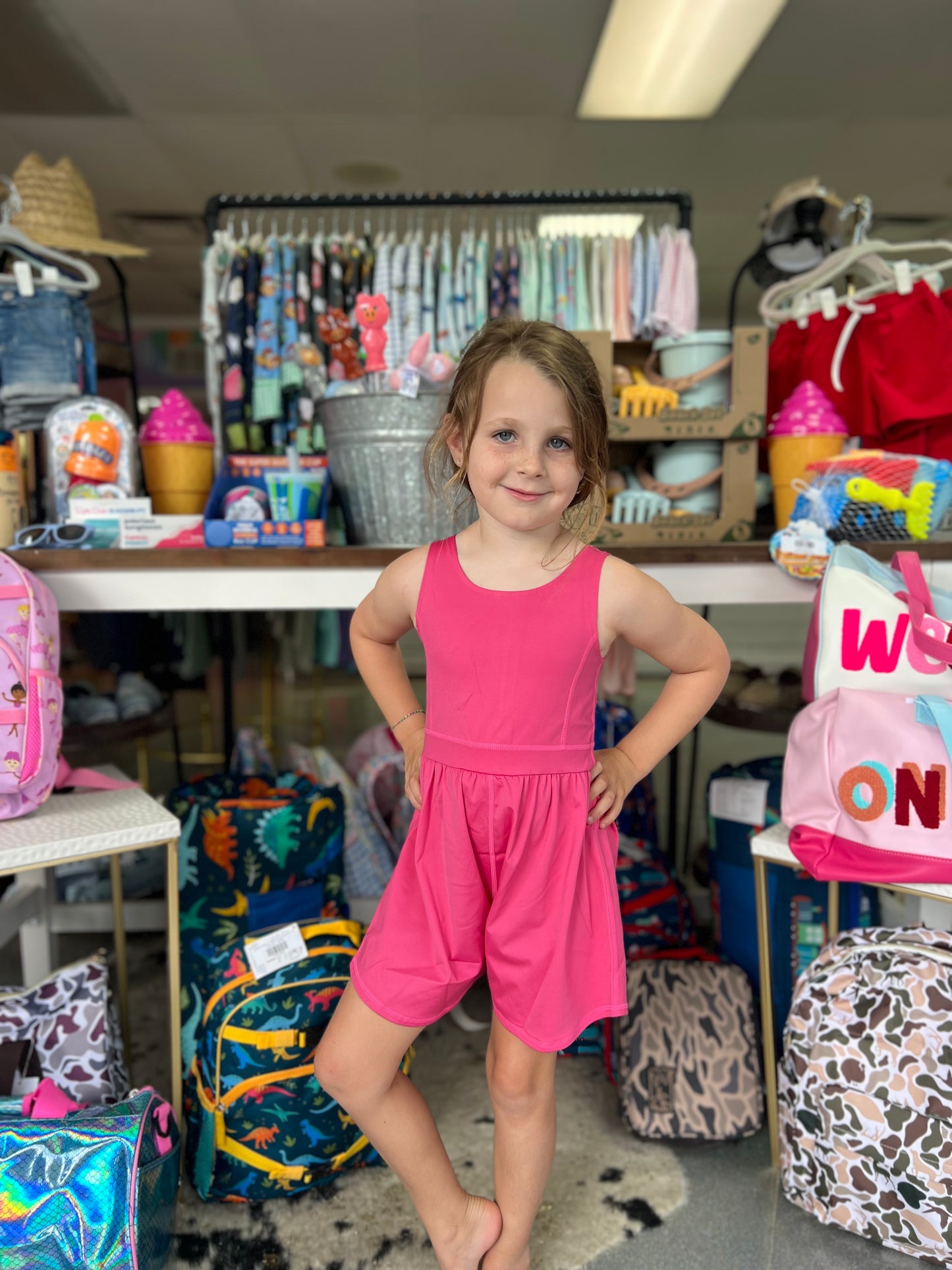 Pink active wear romper