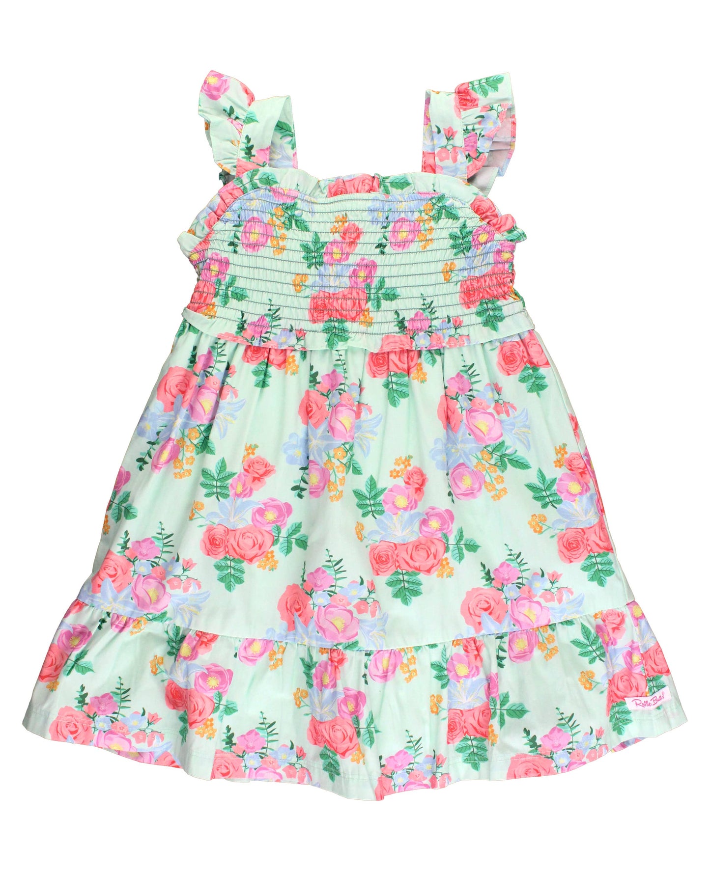 Girls Charming Meadow Smocked Flutter Strap Dress