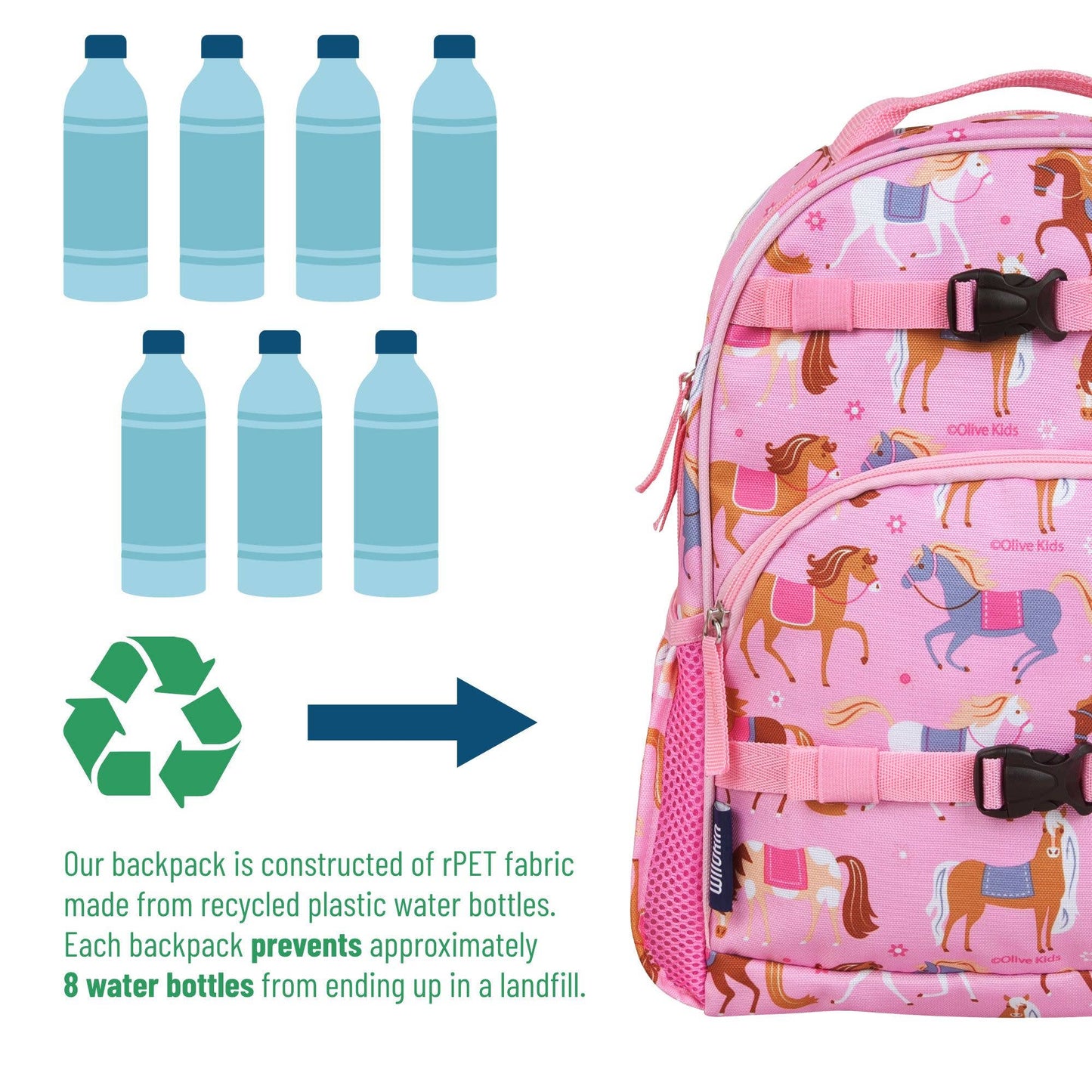 Horses Medium Eco Backpack - 12L