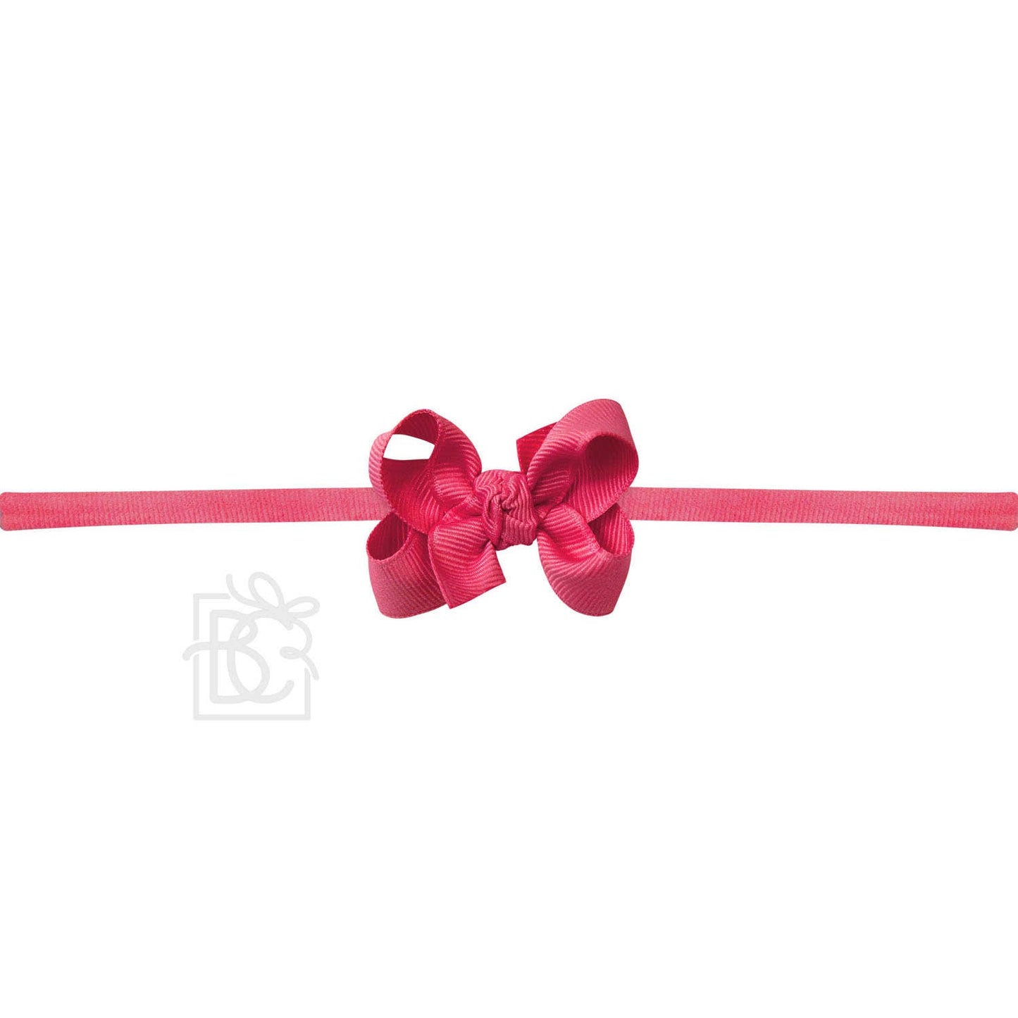 1/4" NYLON PANTYHOSE HEADBAND W/SIGNATURE GROSGRAIN BOW