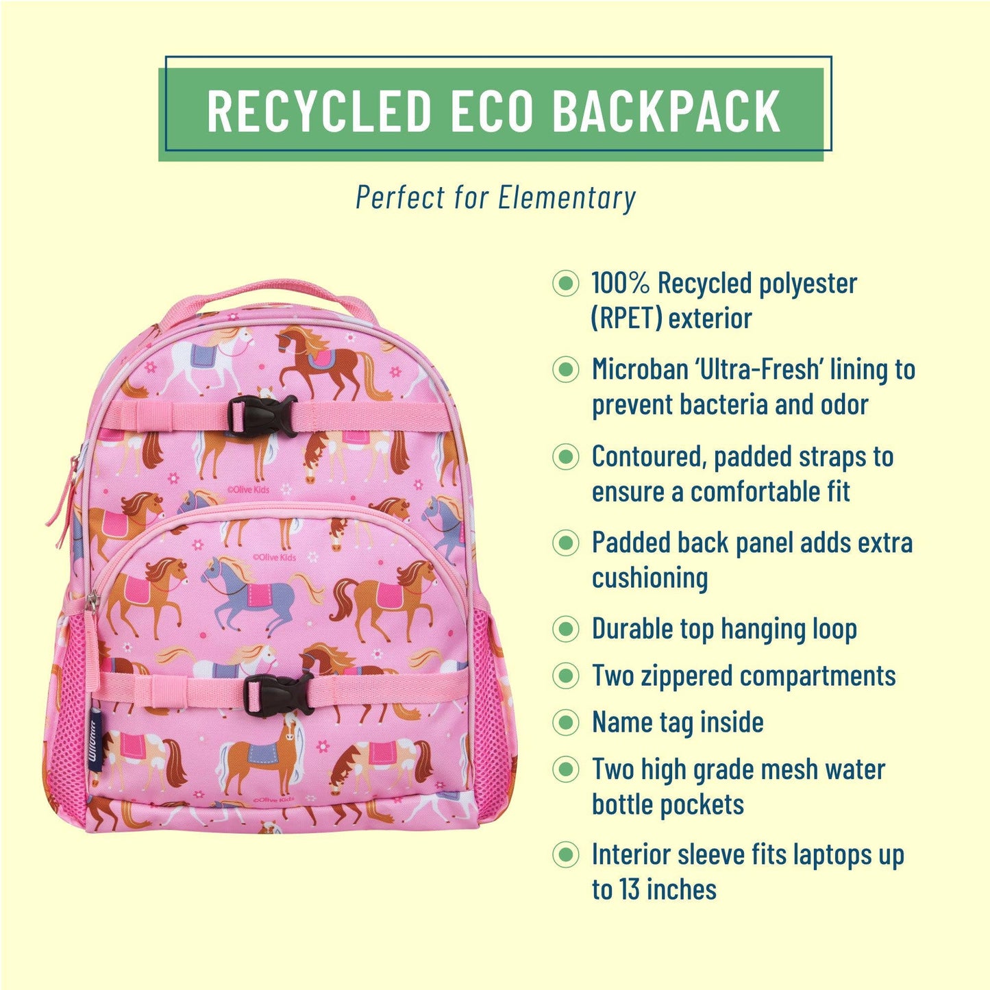 Horses Medium Eco Backpack - 12L