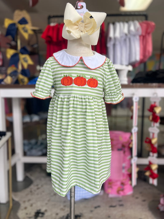 Pumpkin appliqué dress