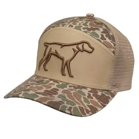 Youth camo dog puff hat