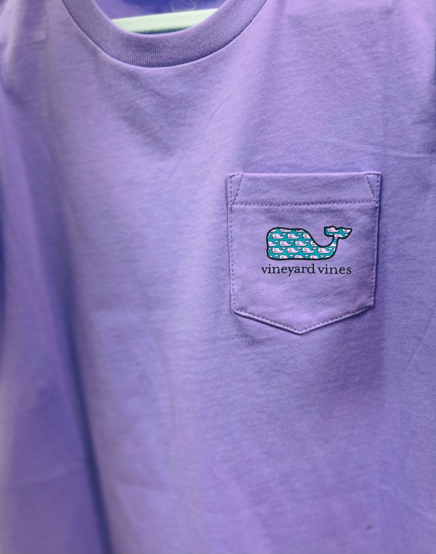 SS Whale filled purple pocket Tee