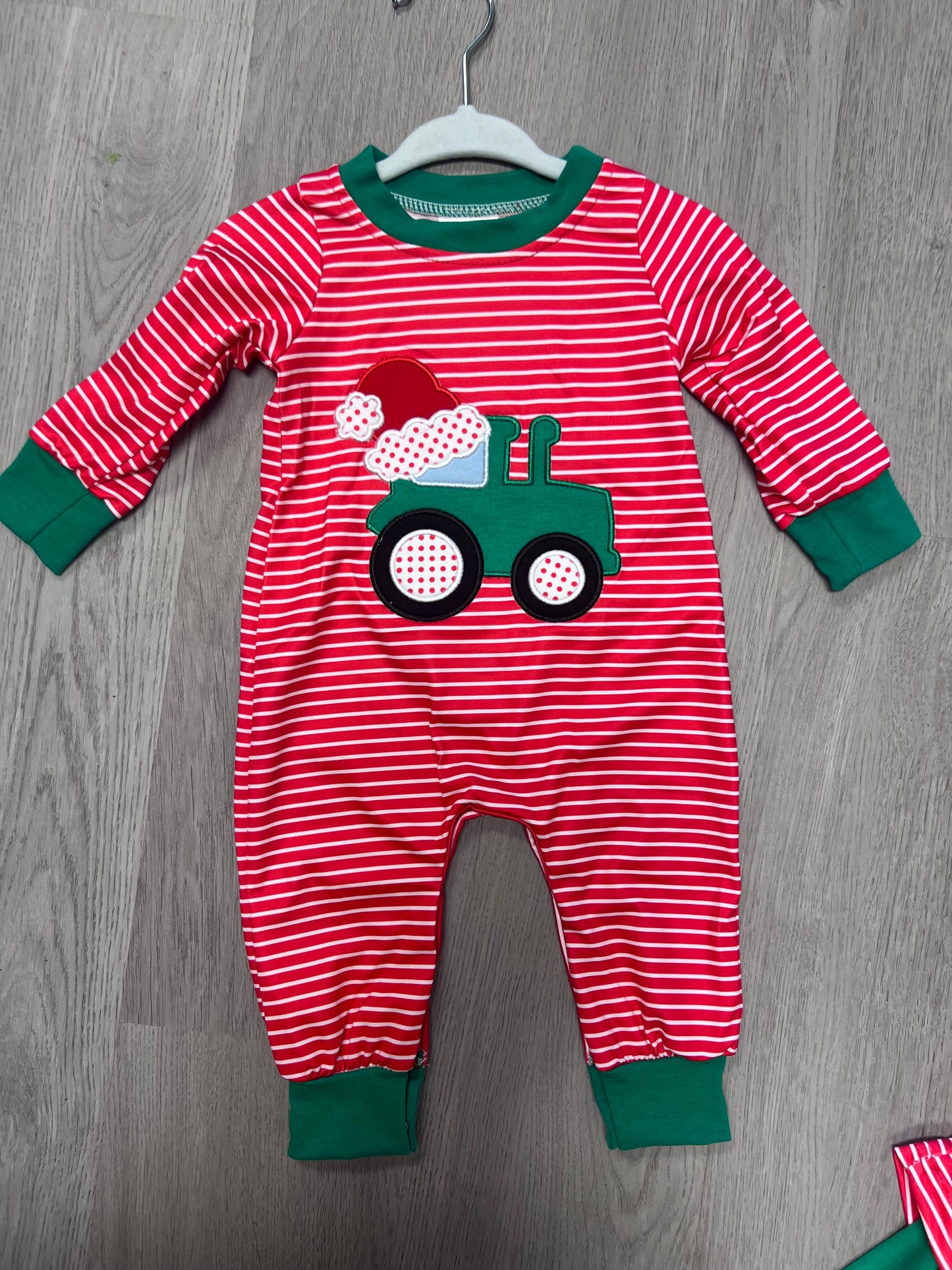 Christmas tractor romper