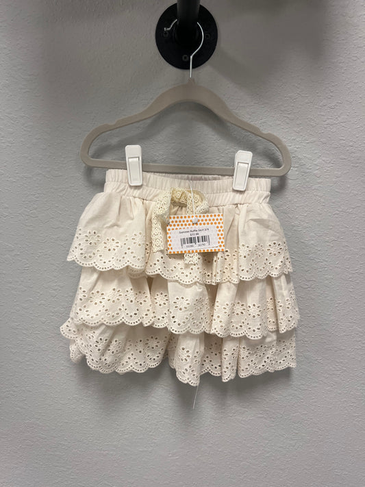 cream ruffle skirt