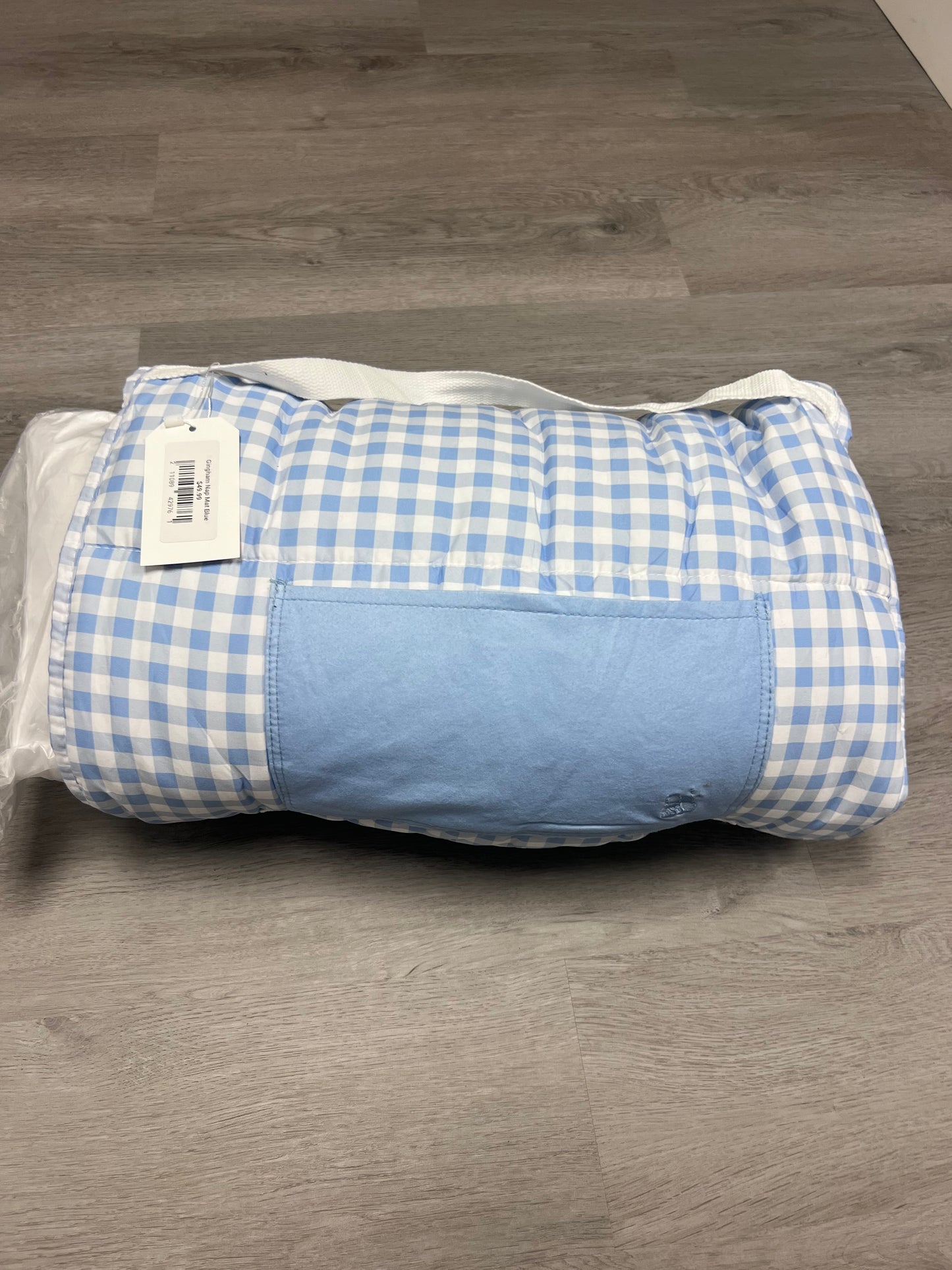 gingham nap mat blue