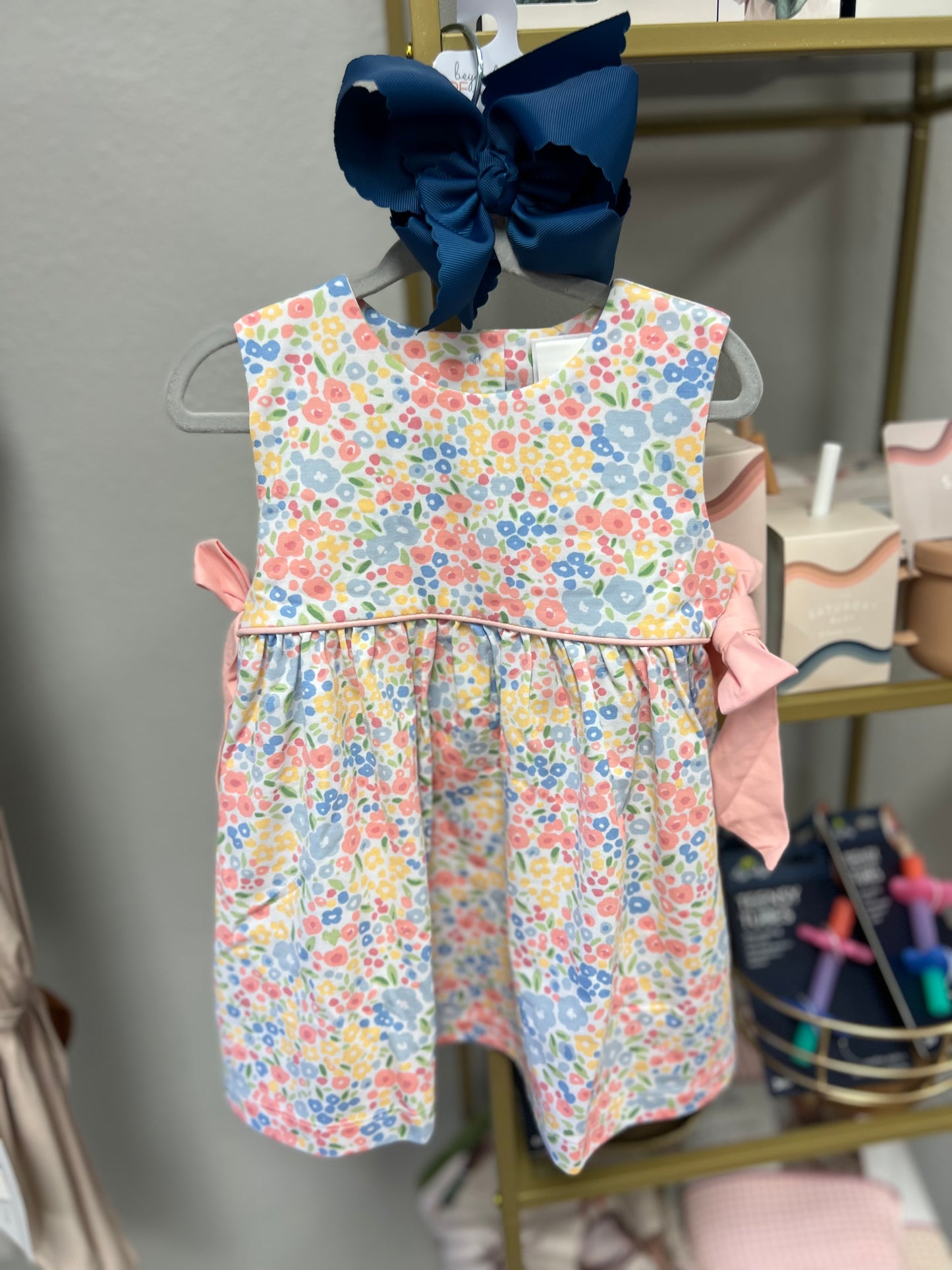 Pink and blue floral Dress