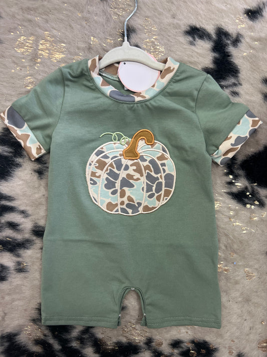 Camo pumpkin romper