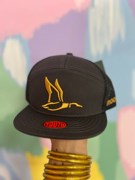 Youth white with gold mallard hat