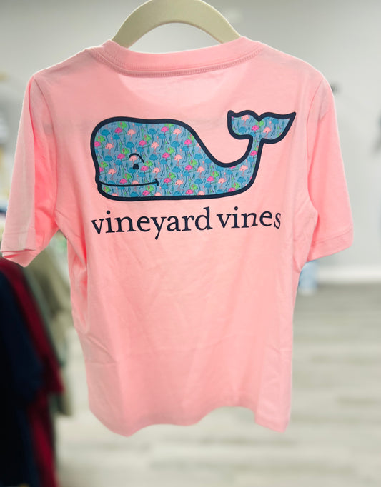 SS pink flamingo whale shirt