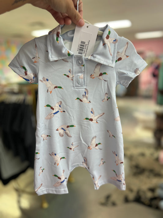 Flying mallard romper