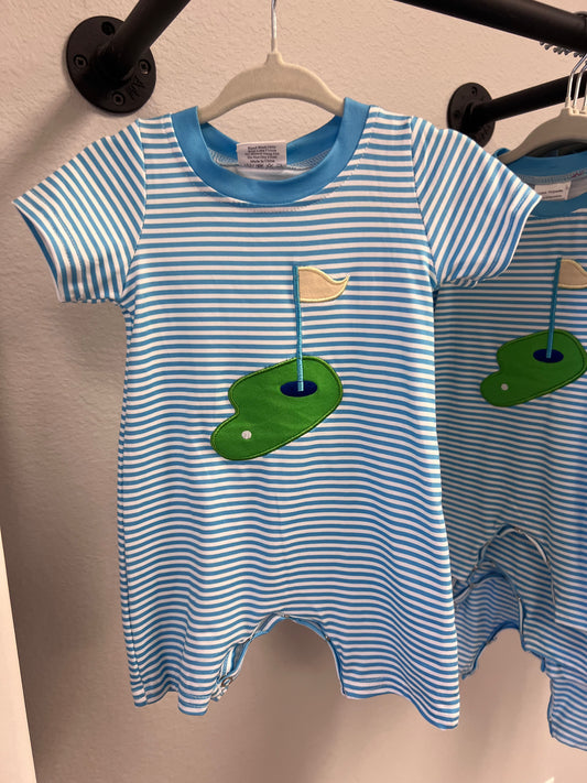 Stripe golf romper