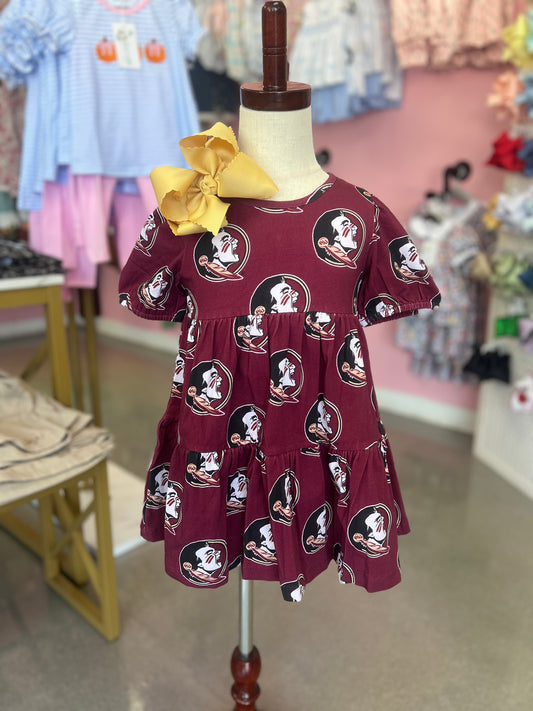 The FSU Seminoles Girls Tiered Dress