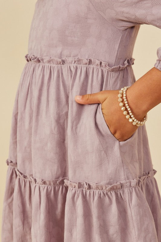 Finley lavender ruffle dress