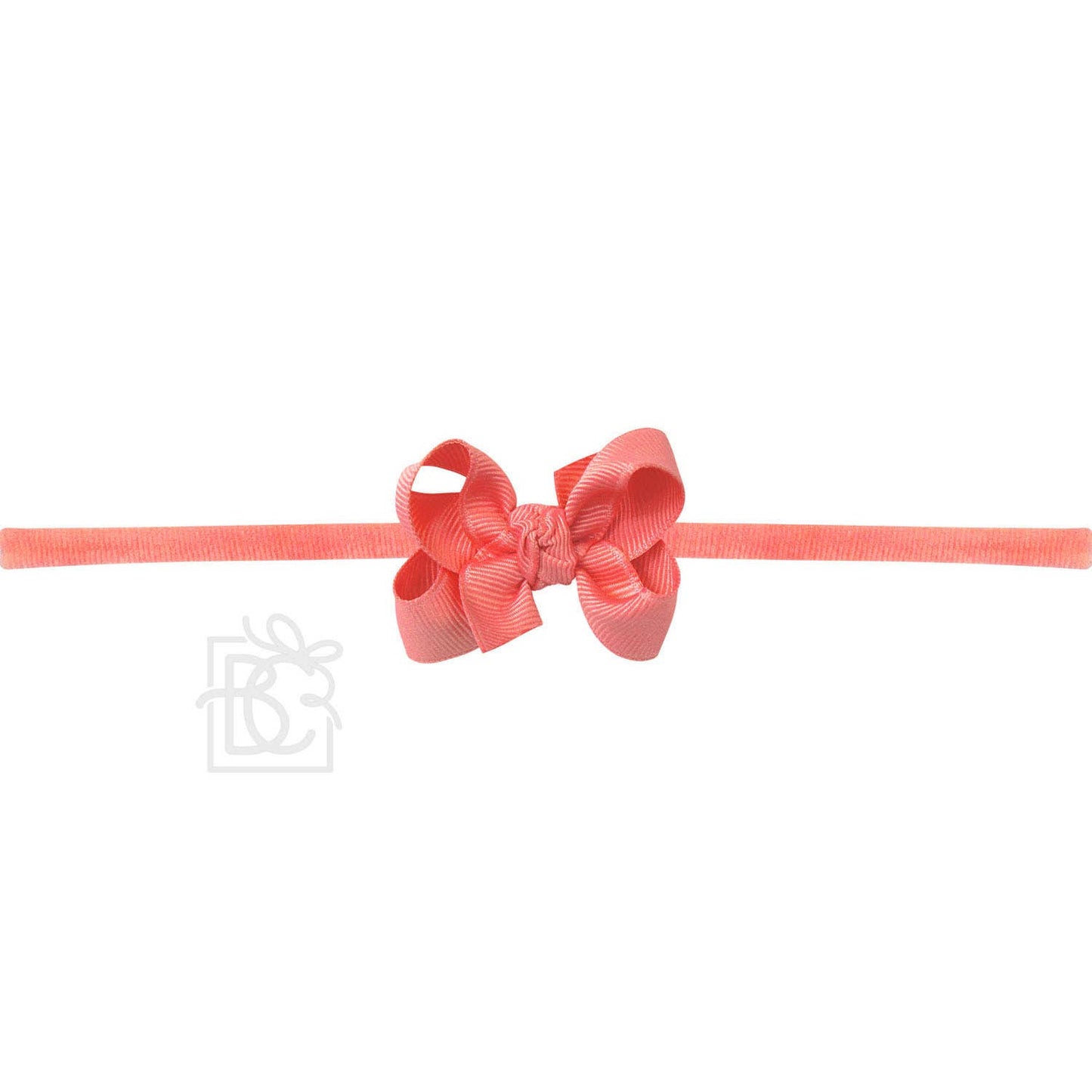 1/4" NYLON PANTYHOSE HEADBAND W/SIGNATURE GROSGRAIN BOW