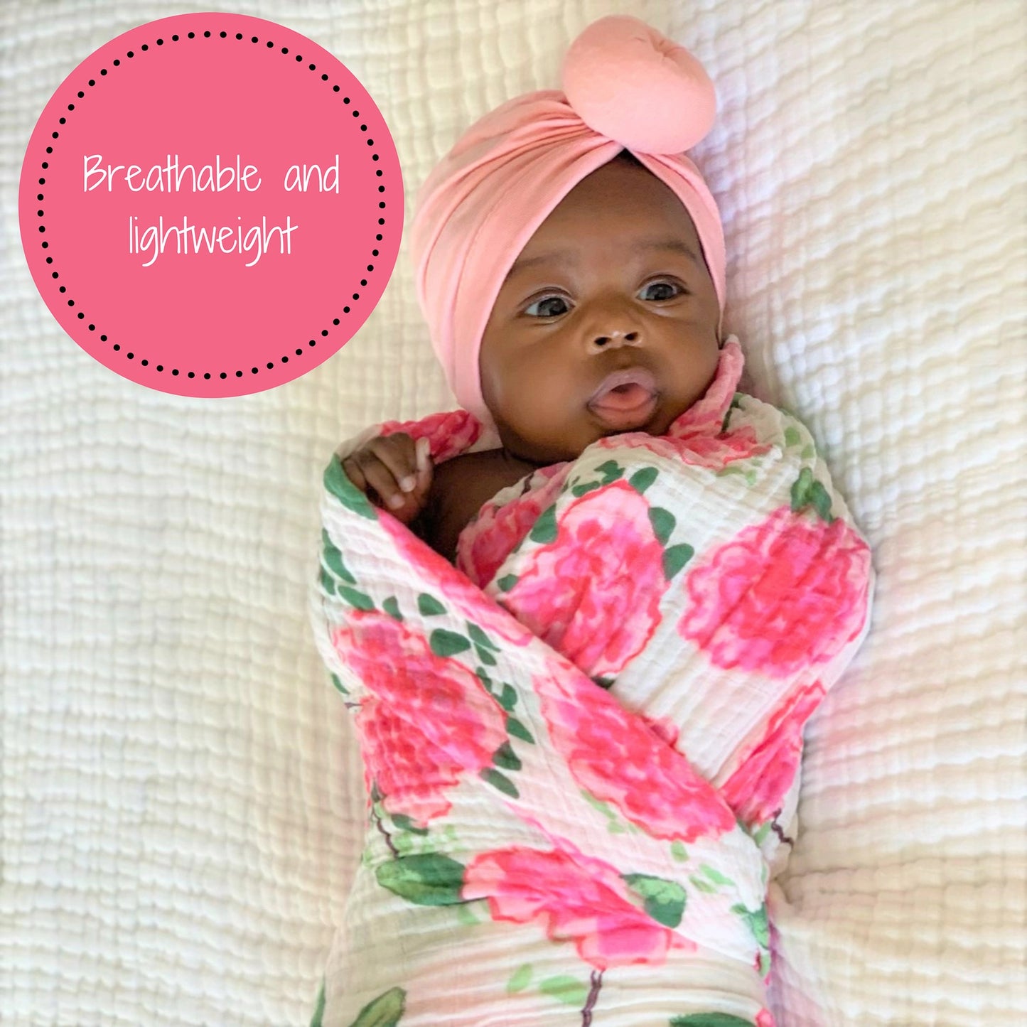 Peony flower swaddle