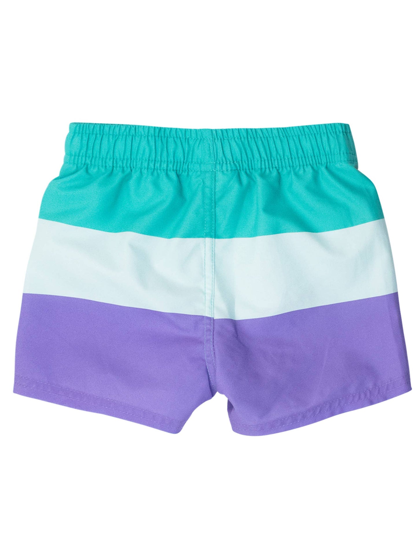 Boys Green Purple Colorblock Swim Trunks