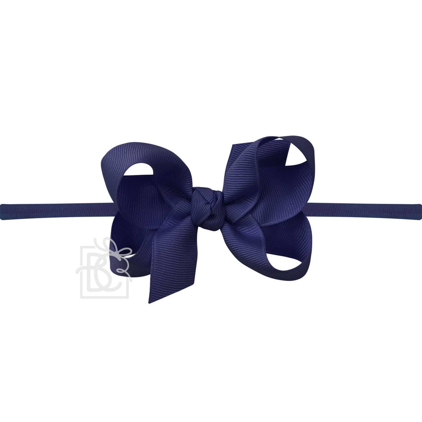 1/4" NYLON PANTYHOSE HEADBAND W/SIGNATURE GROSGRAIN BOW