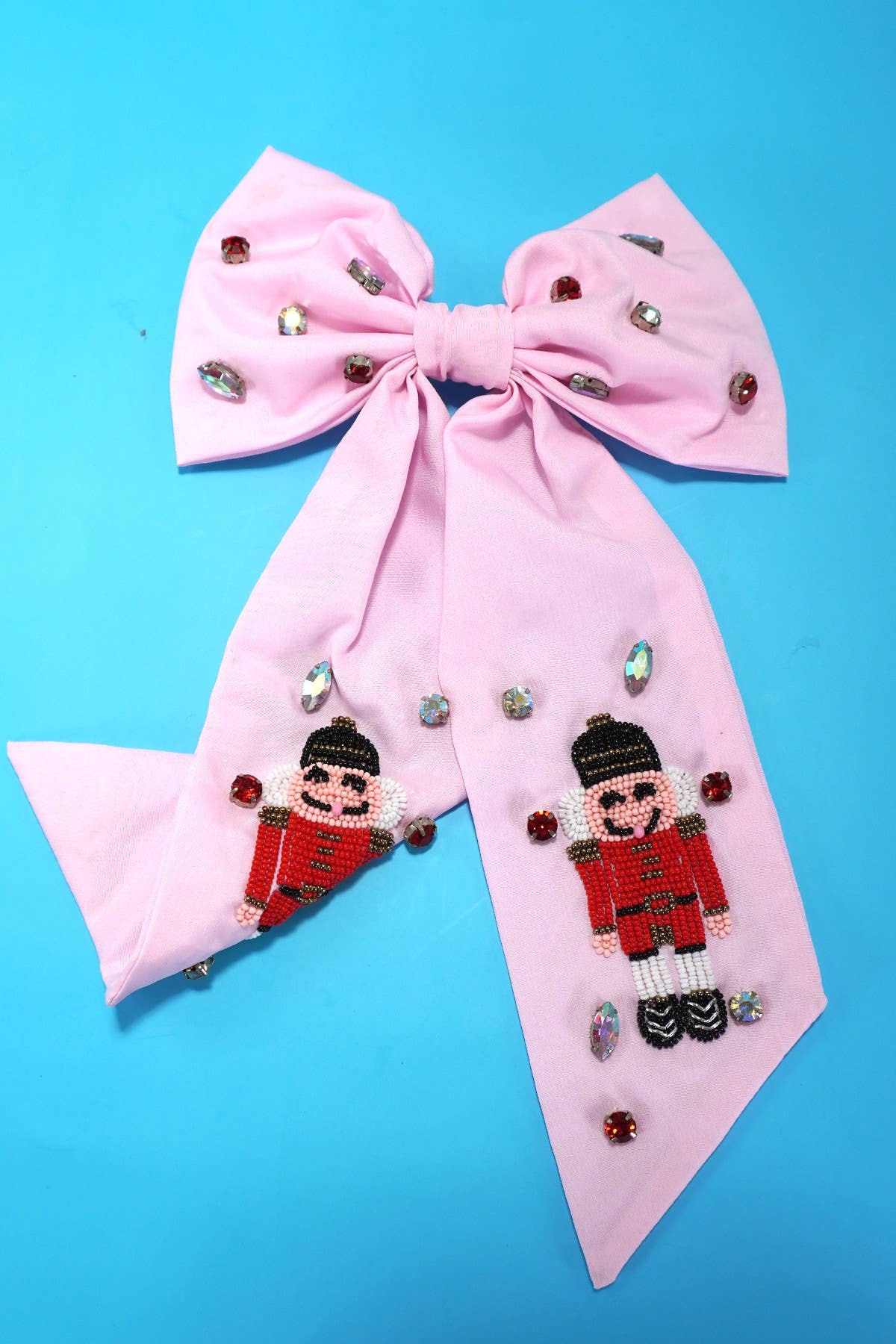 NUTCRACKER SEED BEAD HAIR BOW CLIP | 91HC4529