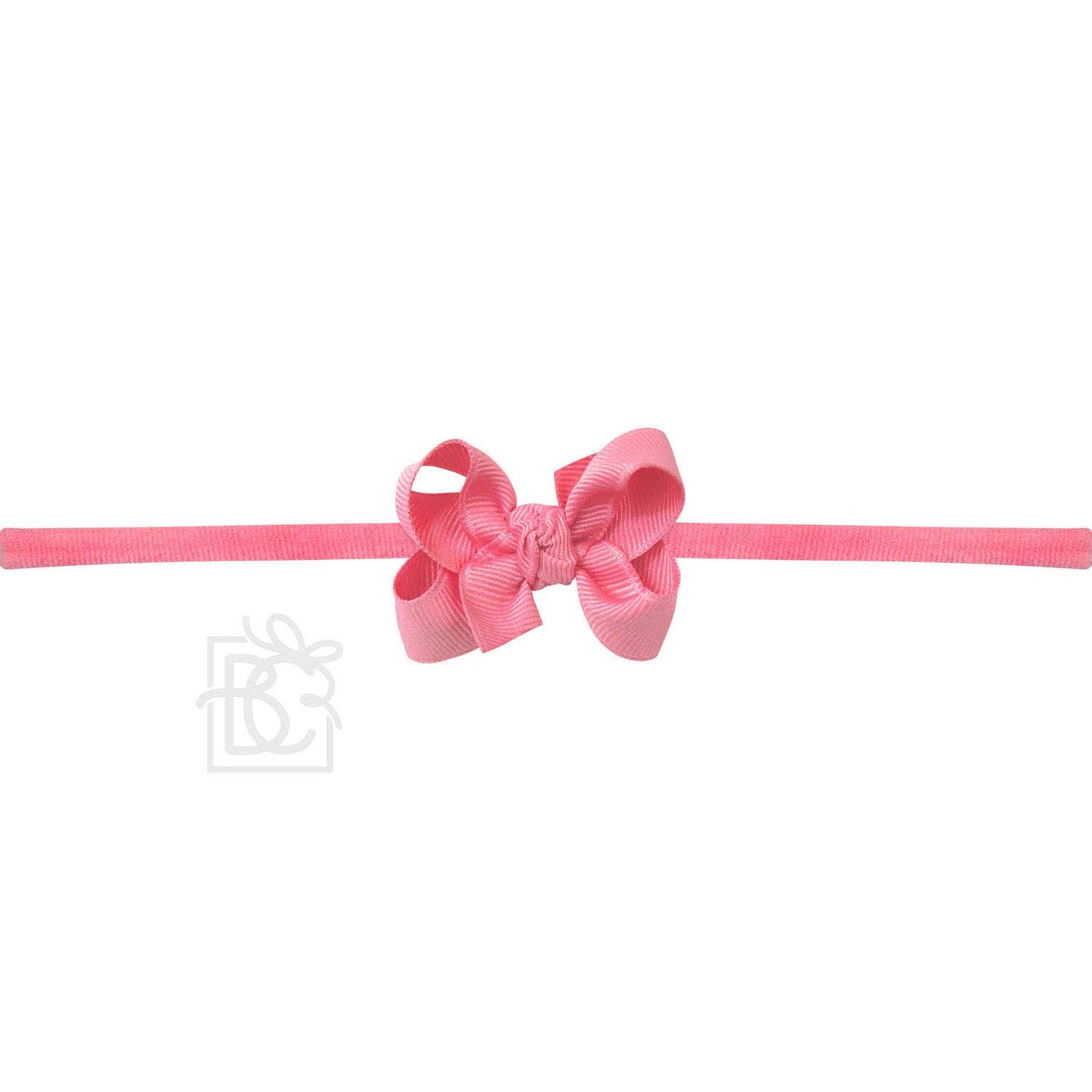 1/4" NYLON PANTYHOSE HEADBAND W/SIGNATURE GROSGRAIN BOW