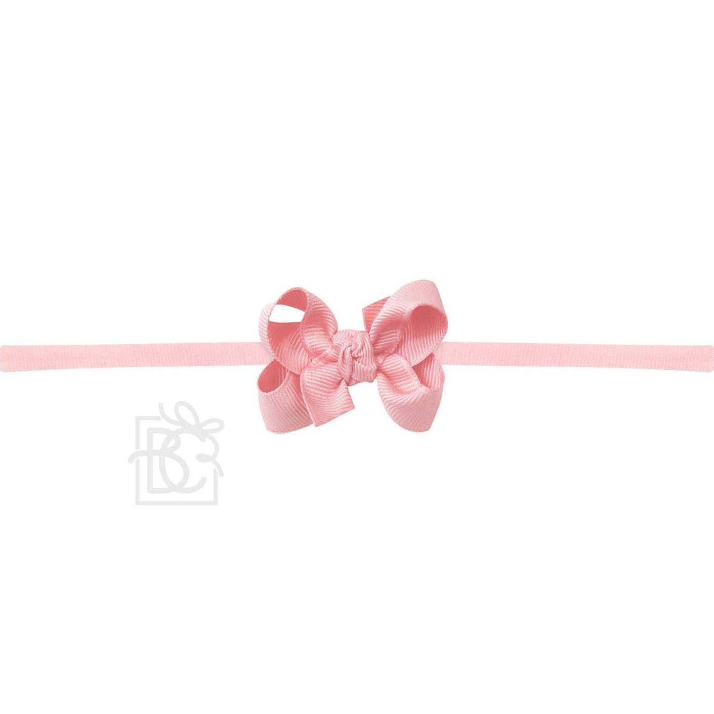 1/4" NYLON PANTYHOSE HEADBAND W/SIGNATURE GROSGRAIN BOW