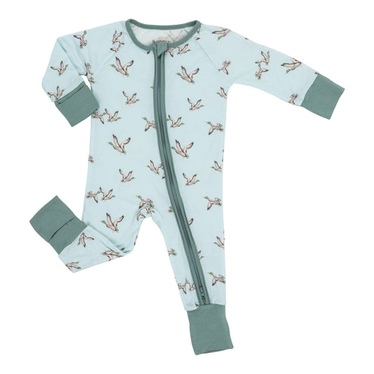 Quackin'up Mallard Duck  Baby Bamboo Pajamas, 2-Way Zipper