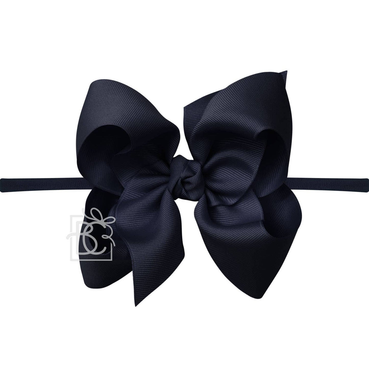 1/4" NYLON PANTYHOSE HEADBAND W/SIGNATURE GROSGRAIN BOW