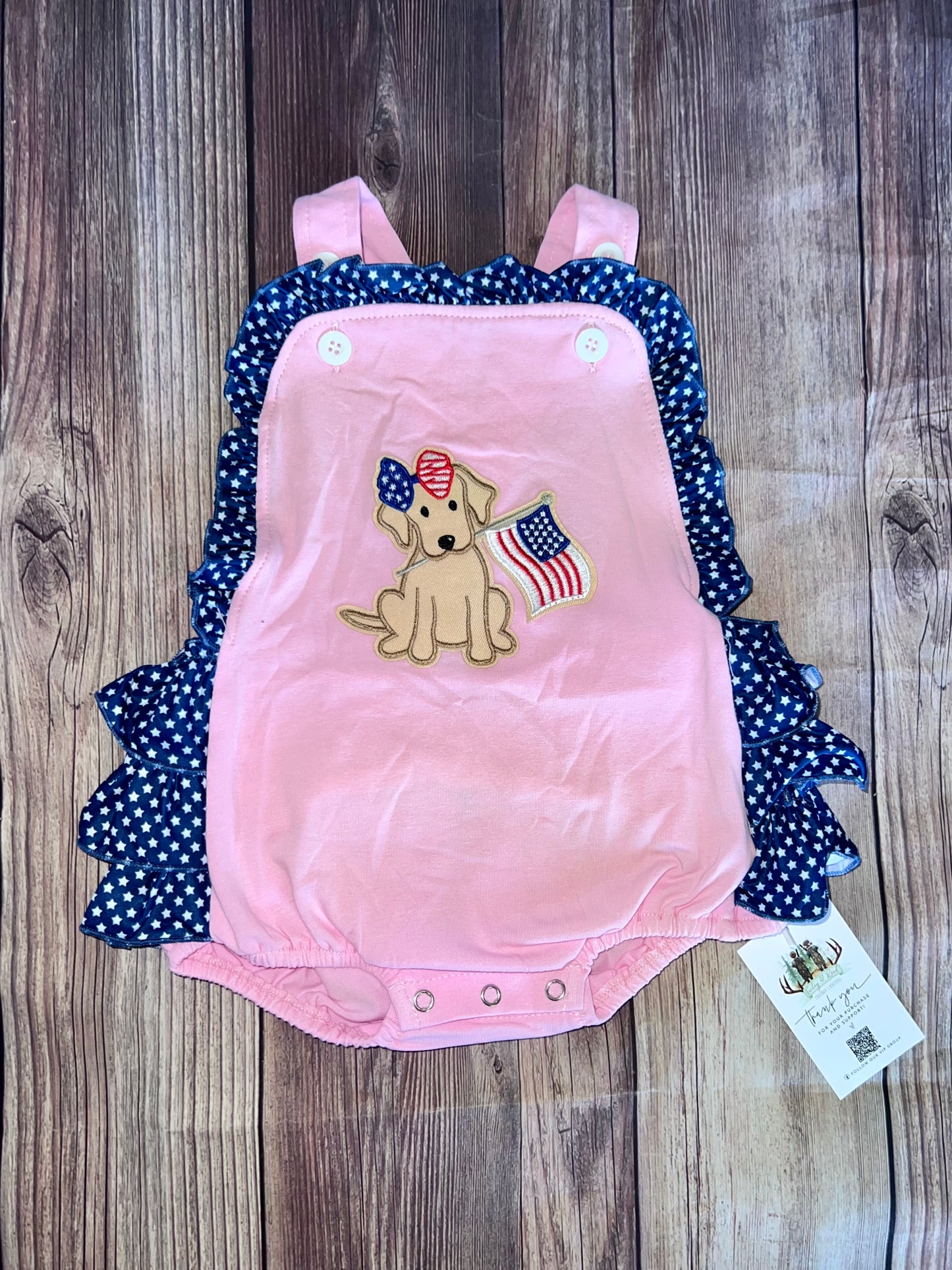 Girl patriotic puppy bubble