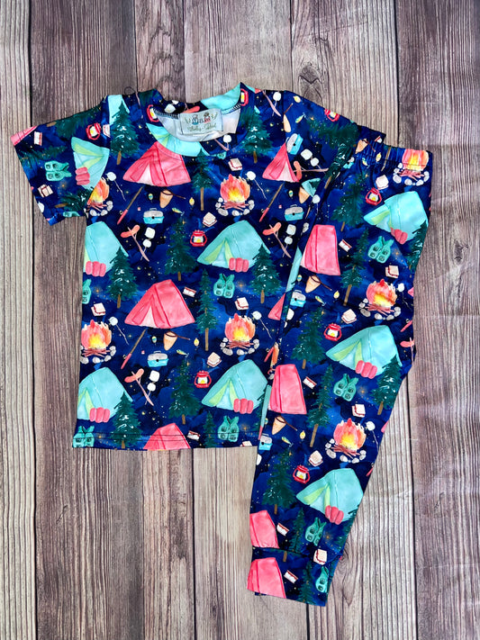 Camping pajamas short sleeve with pants